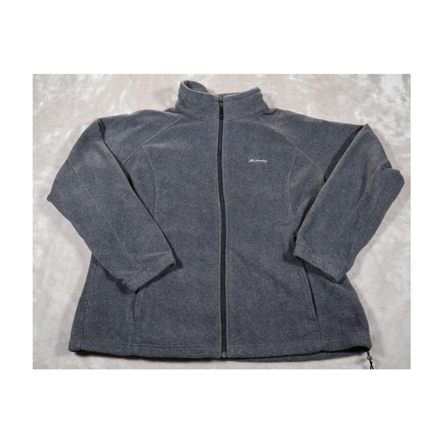 Columbia Jacket Womens 2XL Gray Fleece Full Zip Outdoor Hiking Cold Weather Warm