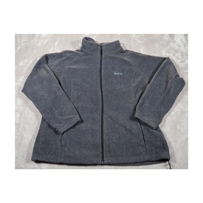 Columbia Jacket Womens 2XL Gray Fleece Full Zip Outdoor Hiking Cold Weather Warm