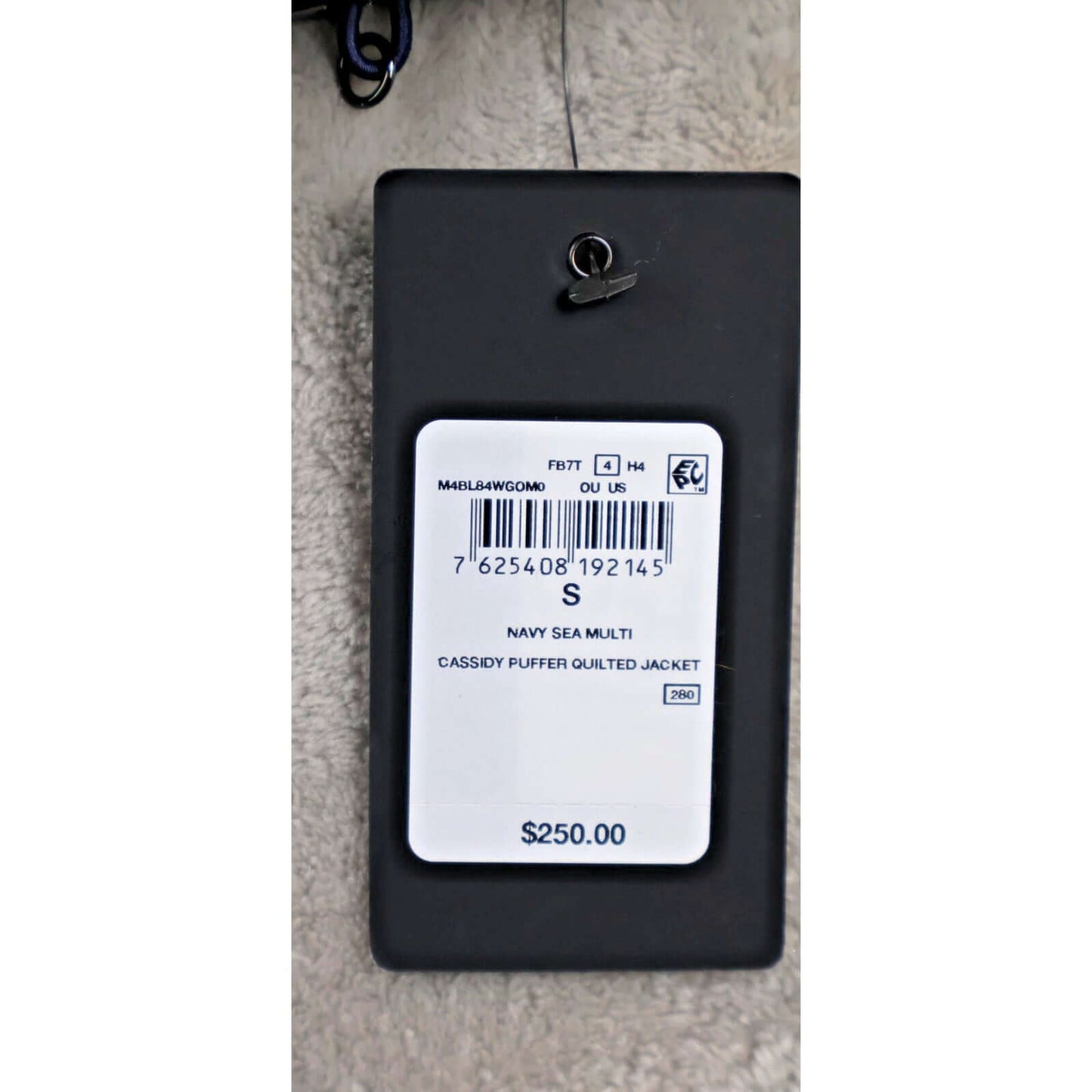 Guess Cassidy Puffer Quilted Jacket Womens Small Navy Sherpa Collar Winter Coat