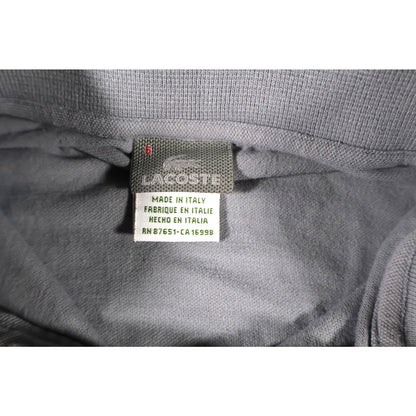 Lacoste Polo Shirt Mens Extra Large Gray Made in Italy Cotton Pocket Classic