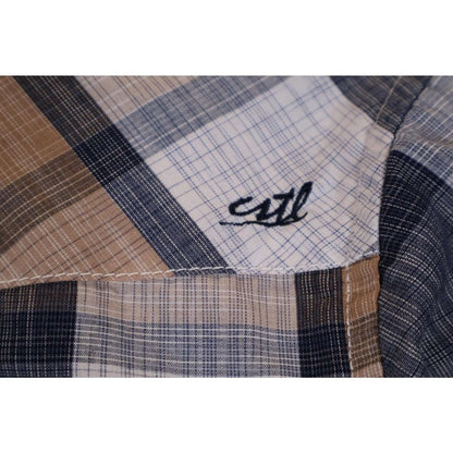 Coastal Shirt Mens Medium Plaid Short Sleeve Western Pearl Snap Casual