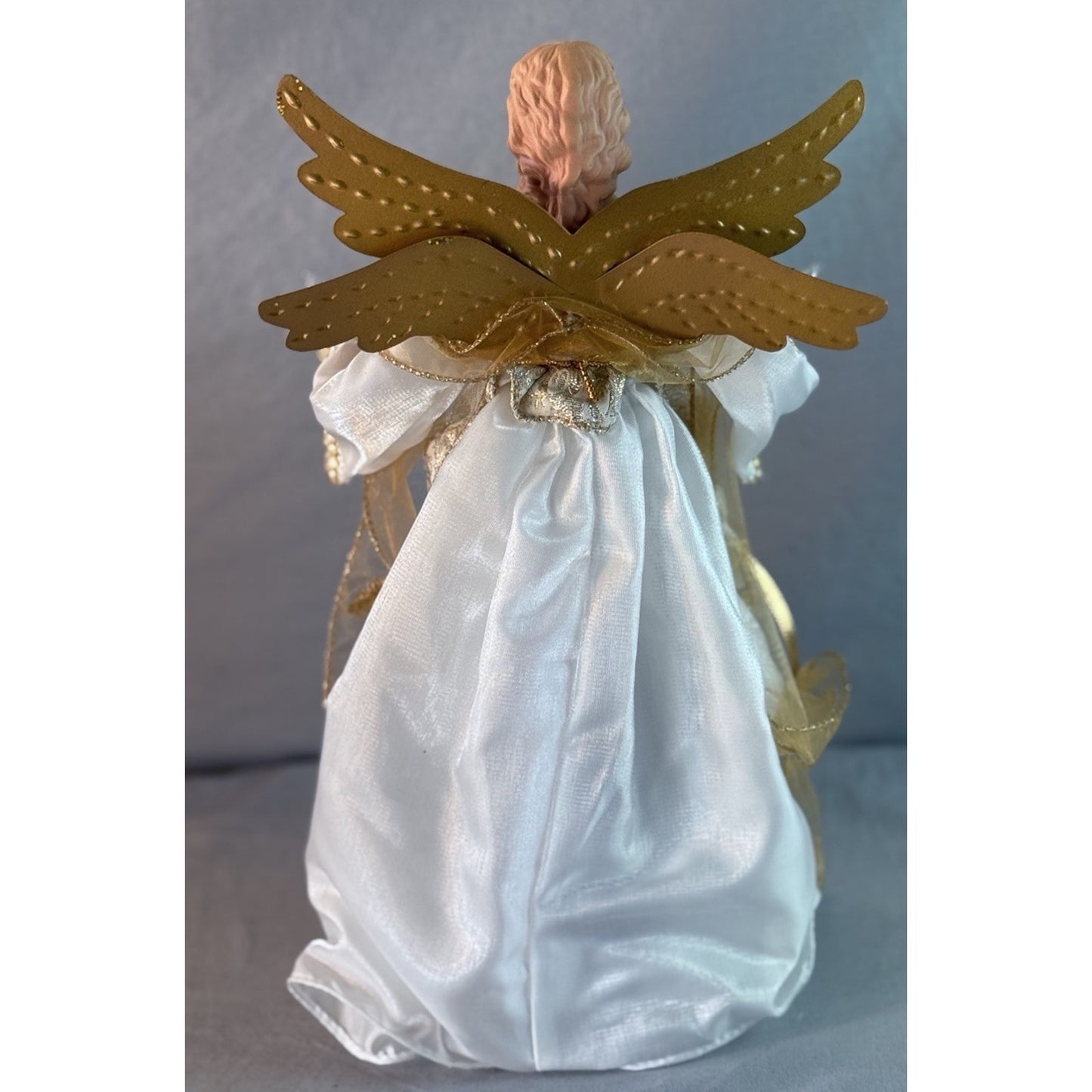 GE StayBright 14" Angel Off-white/gold White Christmas Capiz Tree Topper 11 LED