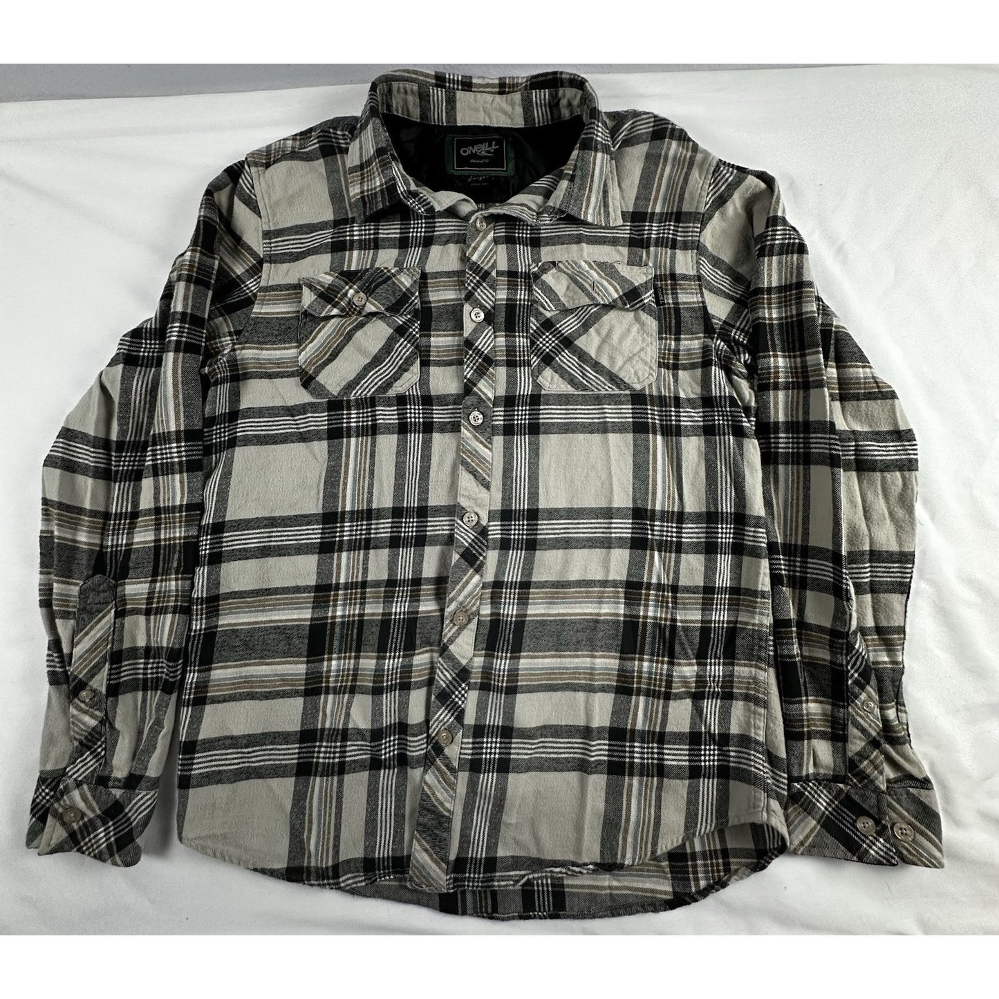 O'Neill Flannel Shirt - Men's Large - Grey Brown Plaid