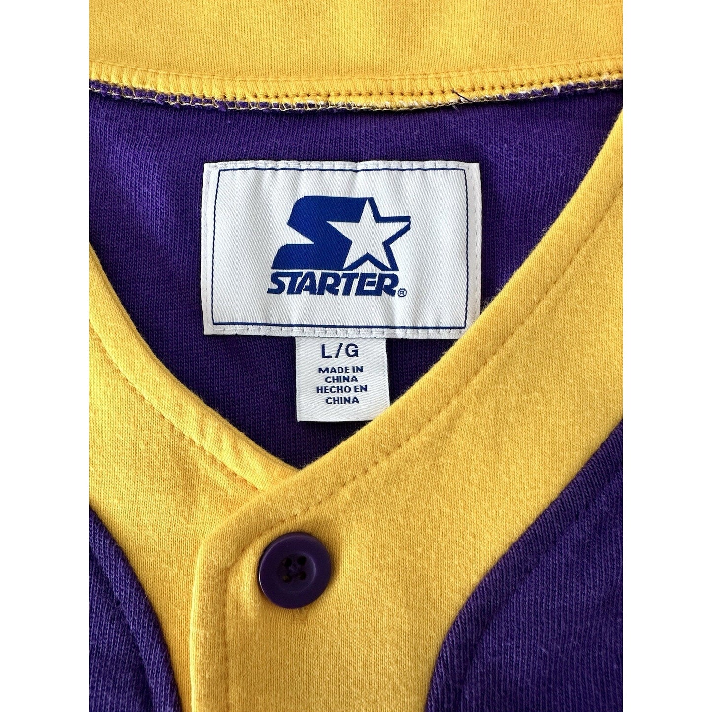 Los Angeles Lakers Starter NBA Baseball Jersey - Men's Large