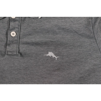 Tommy Bahama Polo Shirt Mens Large Gray Marlin Logo Short Sleeve Casual Golf Top