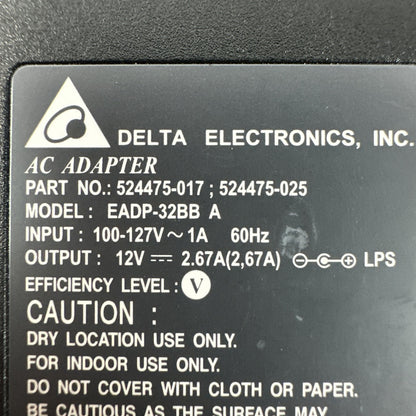 Delta Electronics 12V 2.67A AC Power Supply Adapter