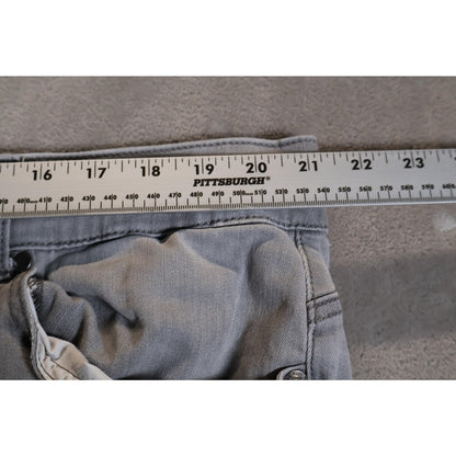 Torrid Bombshell Skinny Jeans Womens 24R Gray Distressed Ripped Super Soft Denim