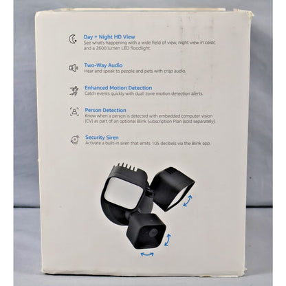 Blink Wired Floodlight Camera LED Security 2600 Lumens Motion Alexa Siren New