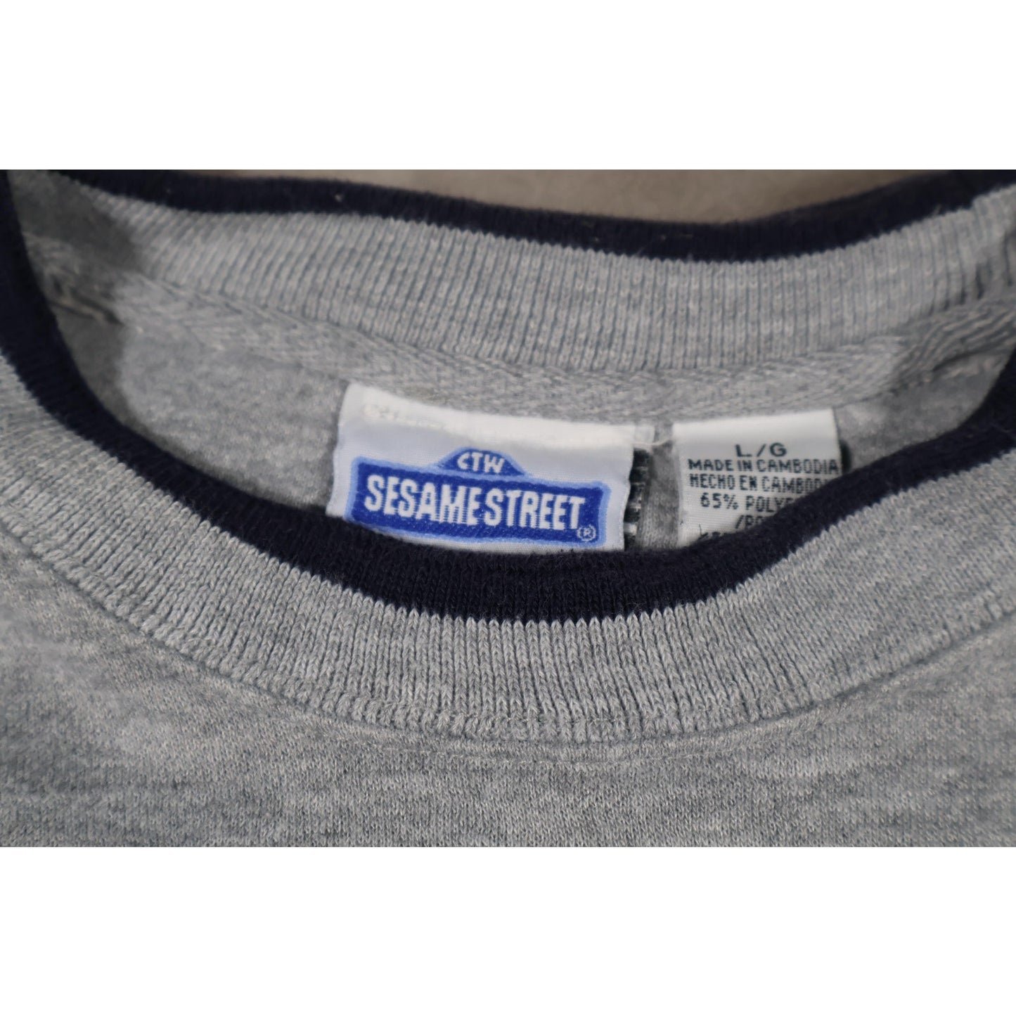 Sesame Street Elmo Sweater Mens Large Gray That Tickles Fuzzy Pullover 2000s