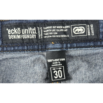 Ecko Unltd Foundry Baggy Carpenter Mens Size 30 Denim Jean Shorts Blue