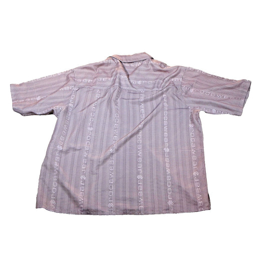 Rocawear Shirt Mens 2XL Purple Gray Button Up Short Sleeve All Over Print Logo