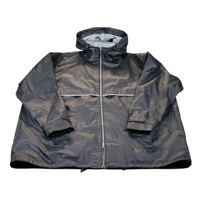 Charles River Jacket Mens 3XL Black Hooded Reflective Windbreaker Rain Coat