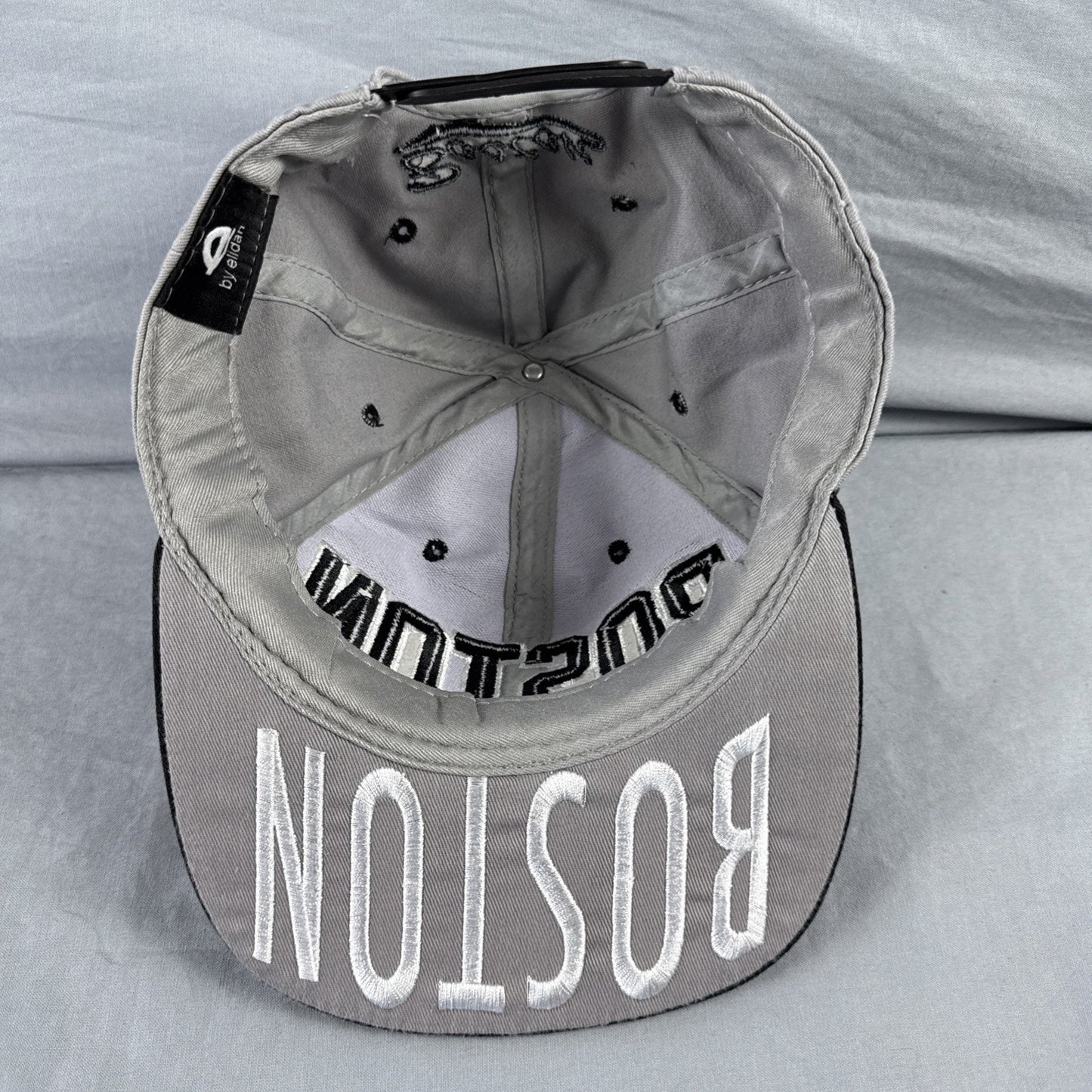 BOSTON Snapback Hat Cap by Elidan Co. Adjustable snap pack, Gray Baseball Cap