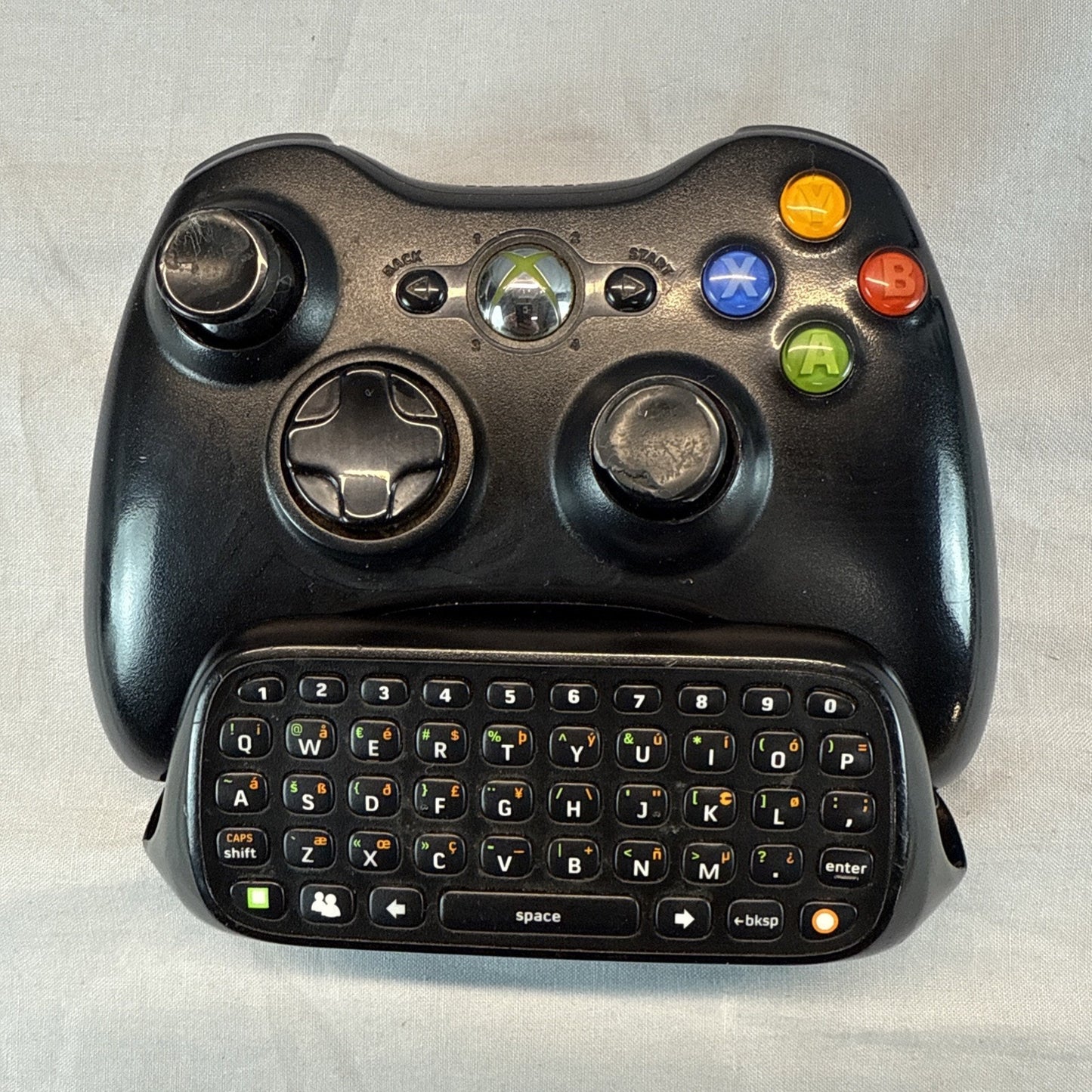 Xbox 360 Controller With Chatpad Keyboard Microsoft Black - Genuine