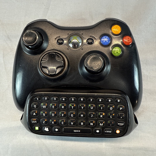 Xbox 360 Controller With Chatpad Keyboard Microsoft Black - Genuine