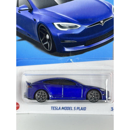Hot Wheels Tesla Model S Plaid 2024 Quarter Mile Heroes 5/5 Metallic Dark Blue
