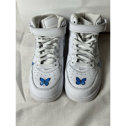Custom Blue Air Force 1 High Top Sneakers