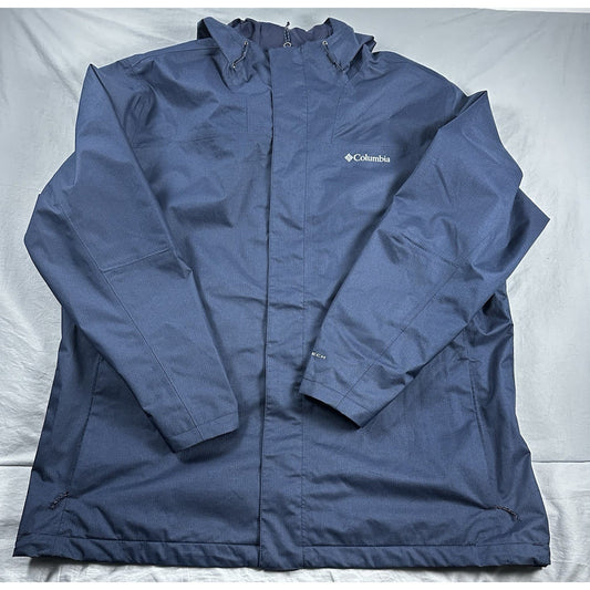 Columbia Mens Size XXL Ascender Softshell Lined Jacket Water Resistant Navy