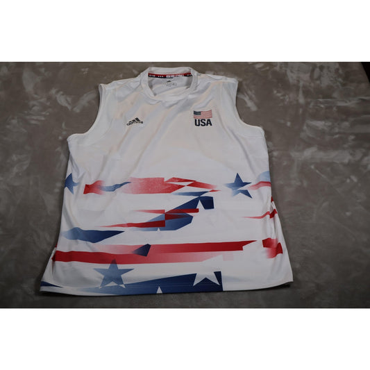 Adidas USA Volleyball Shirt Mens XLT Primeblue American Flag Sleeveless Top