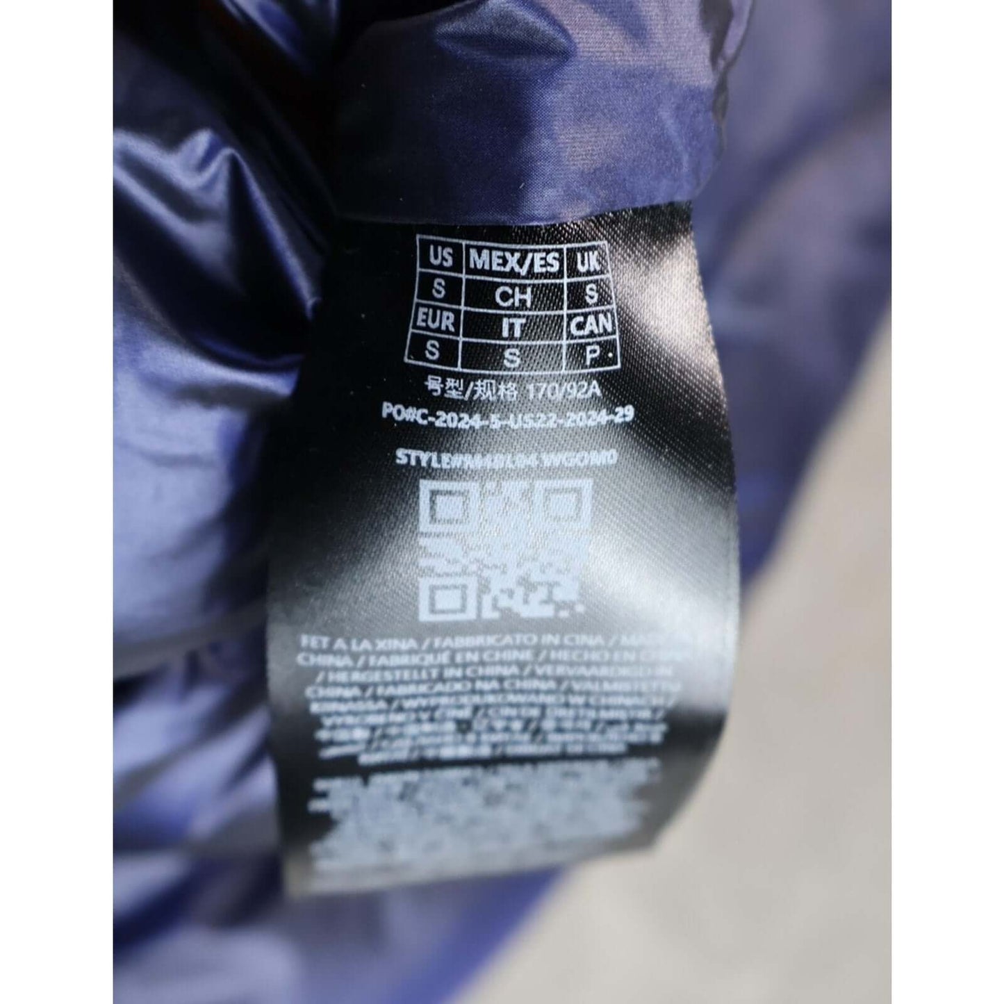 Guess Cassidy Puffer Quilted Jacket Womens Small Navy Sherpa Collar Winter Coat