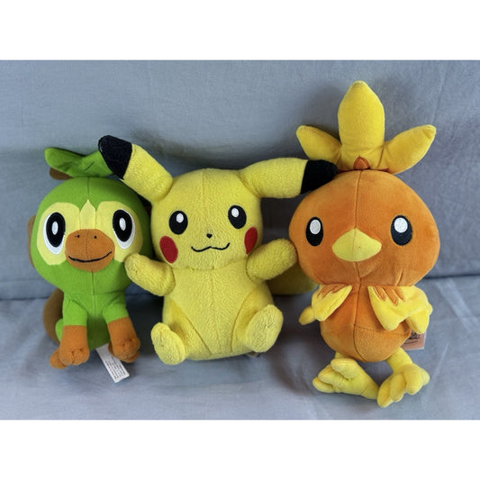 Pokemon Plush Lot of 3 Stuffed Animal Toy Pikachu And Friends