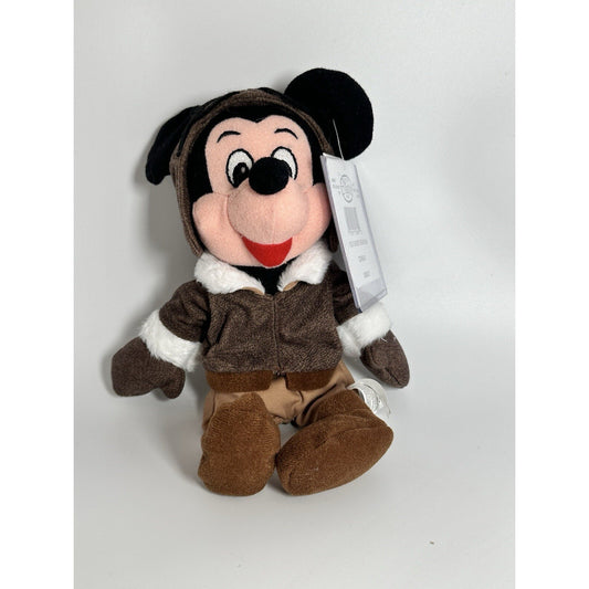 Vintage Disney Store Pilot Mickey 8in Bean Bag Plush Used Rare