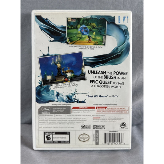 Disney Epic Mickey (Nintendo Wii) Complete CIB w/ Manual - Tested