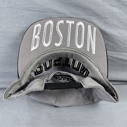 BOSTON Snapback Hat Cap by Elidan Co. Adjustable snap pack, Gray Baseball Cap