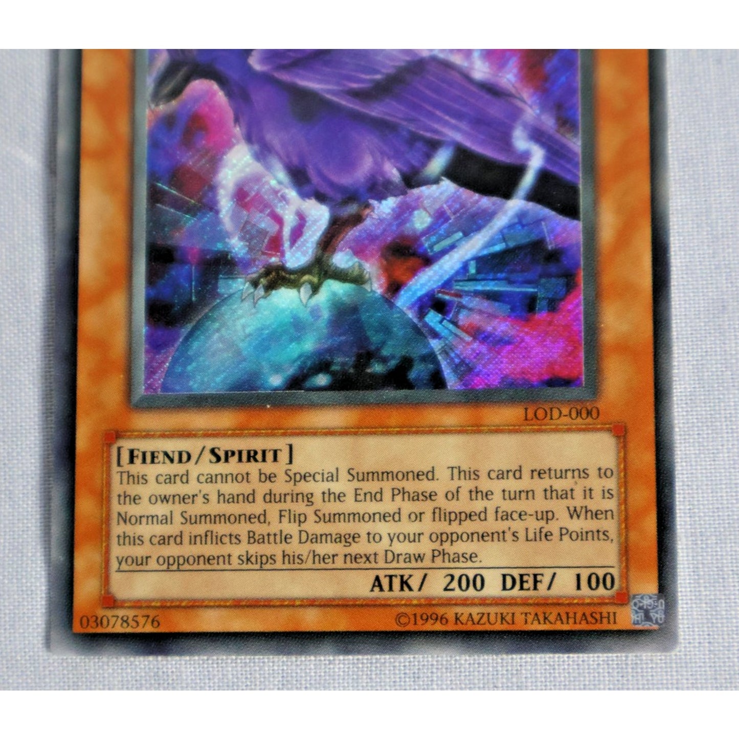 Yugioh Yata Garasu LOD-000 Secret Rare Holo Bleed Konami 2003