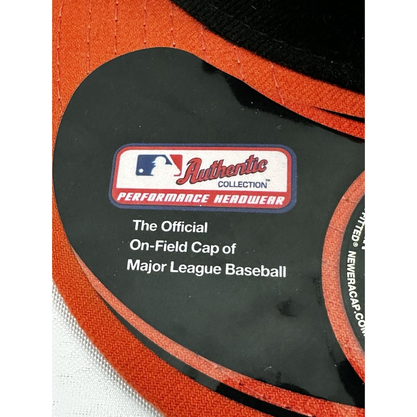 Baltimore Orioles MLB Black Hat/Cap Orange Bill New Era 59 Fifty Fitted 7 3/8