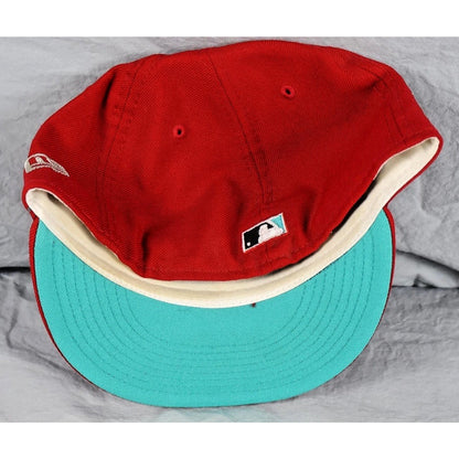 Vintage Florida Marlins Hat Cap Fitted Mens 7 1/8 Red MLB Baseball New Era 90s