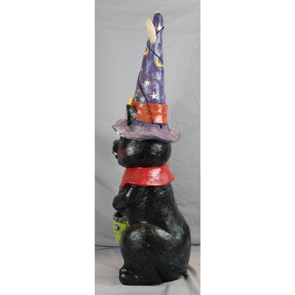 30” Resin Black Cat Witch & Ghost Halloween Figure Indoor Outdoor Decor Costco