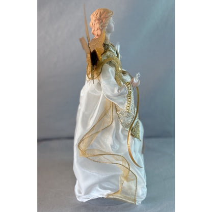 GE StayBright 14" Angel Off-white/gold White Christmas Capiz Tree Topper 11 LED