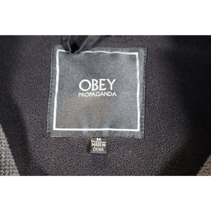 Obey Propaganda Jacket Mens Medium Wool Blend Utility Snap Pockets Streetwear