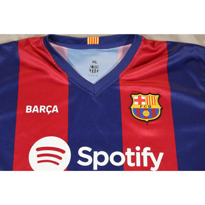 FC Barcelona Shirt Mens XL Blue Red La Liga Soccer Gavi 6 Spotify UNHCR Jersey