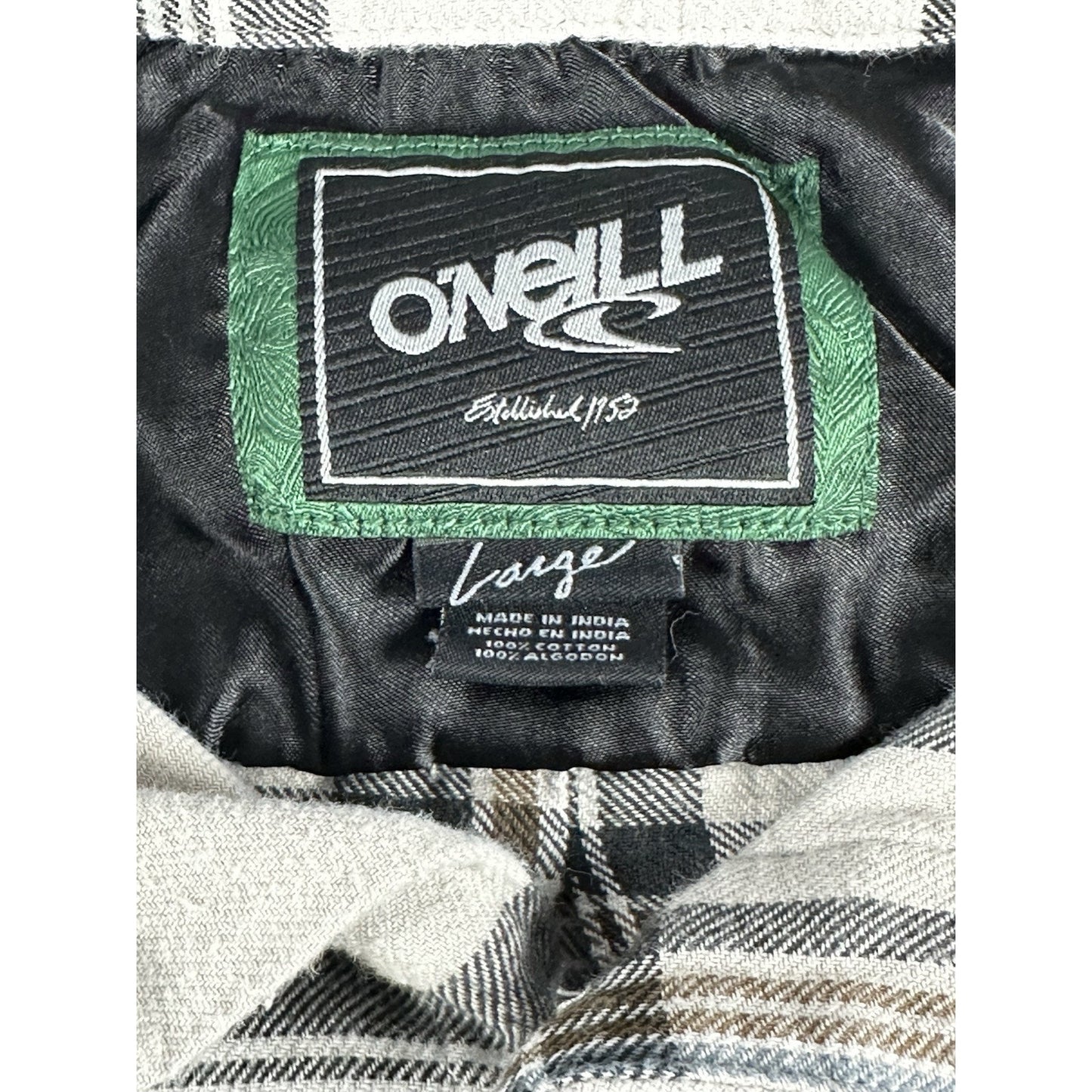 O'Neill Flannel Shirt - Men's Large - Grey Brown Plaid