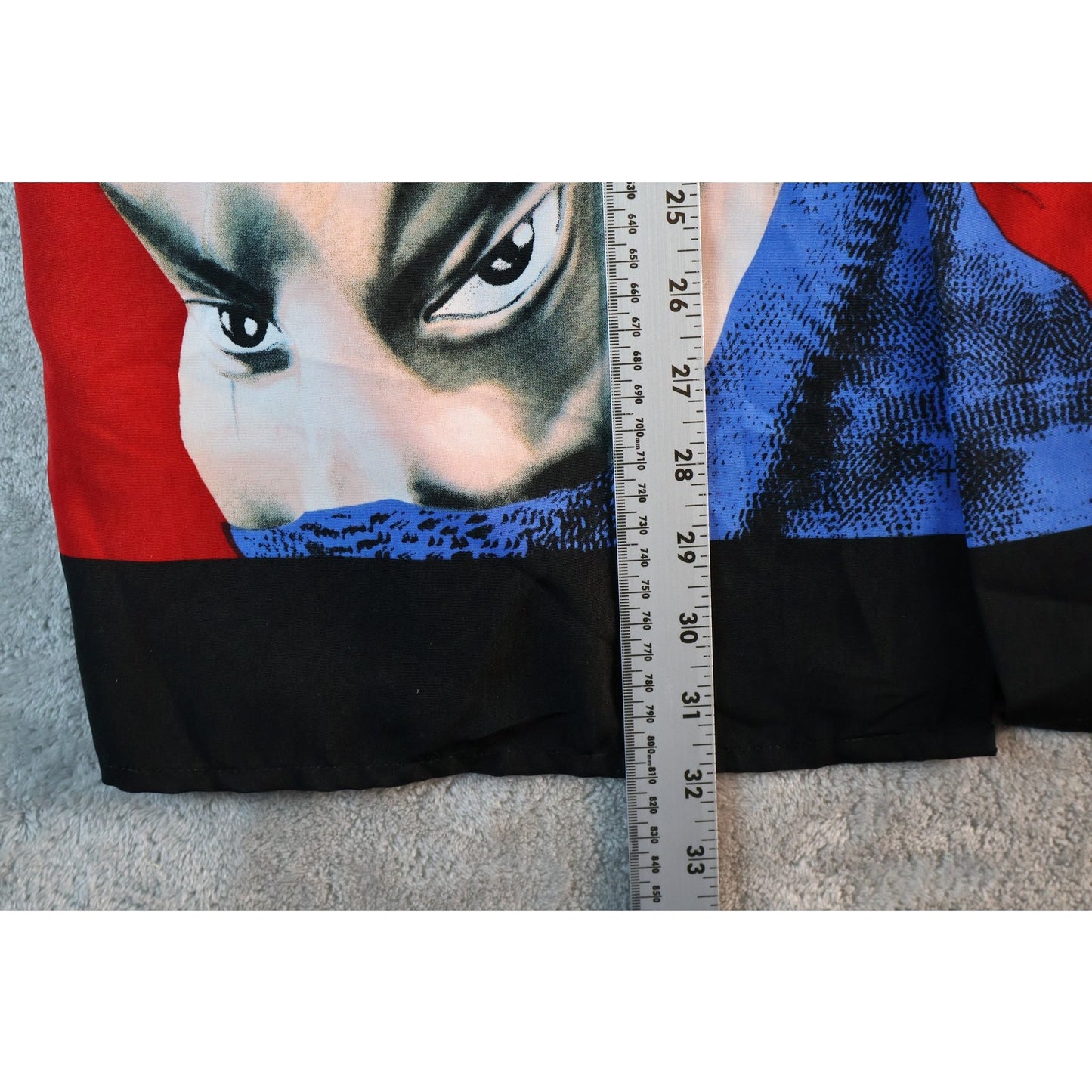 Kho Betta Shirt Mens Medium Red Black Graphic Japanese Button Up Anime Ninja