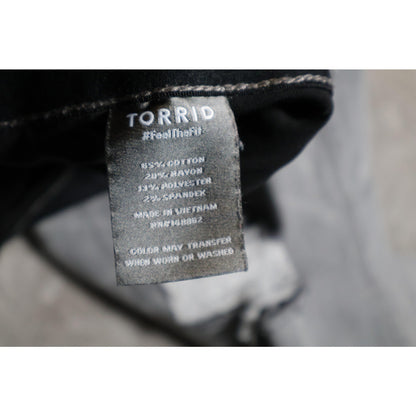Torrid Bombshell Skinny Jeans Womens 24R Gray Distressed Ripped Super Soft Denim