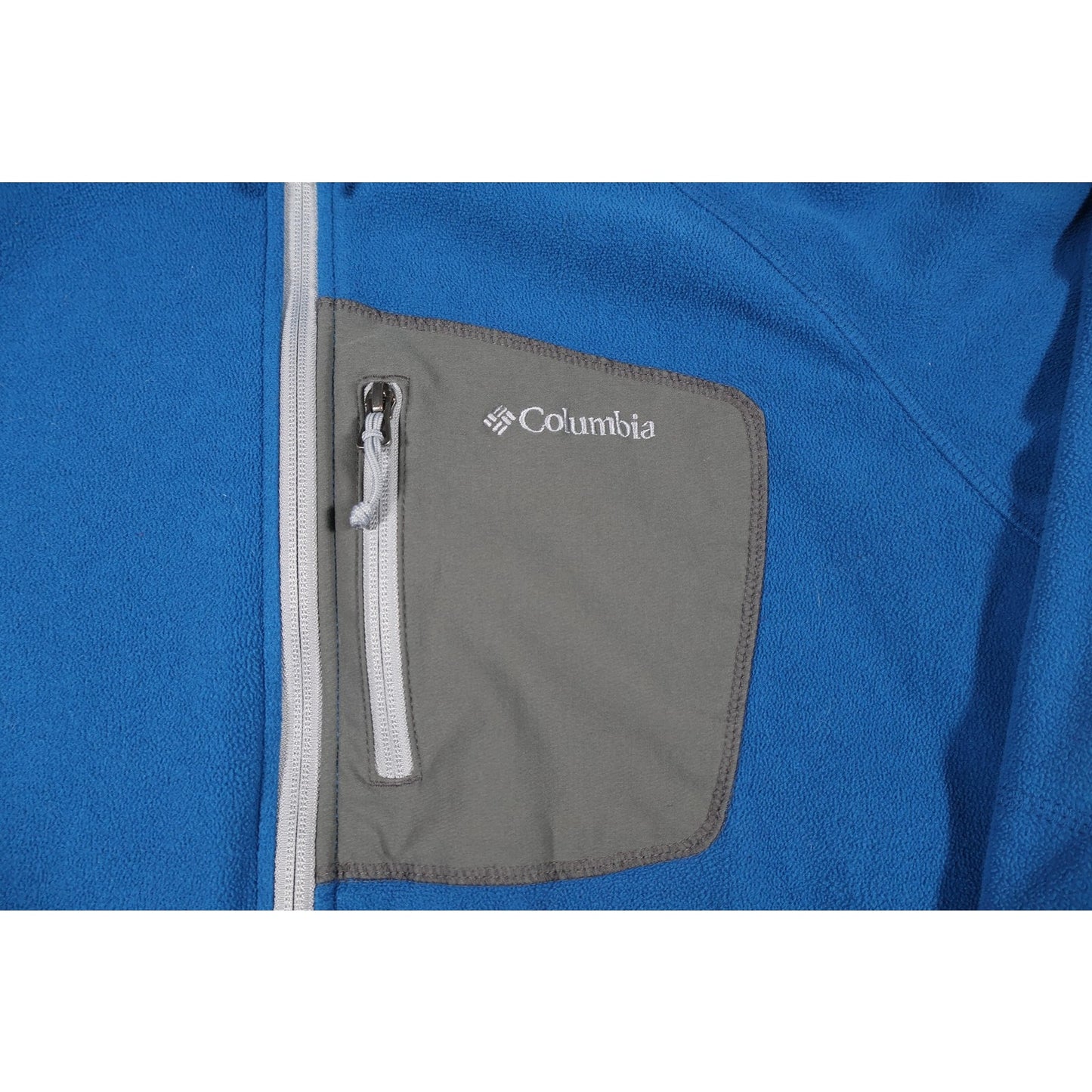Columbia Jacket Mens XL Blue Full Zip Fleece Outdoor Layer Pocket Lightweight