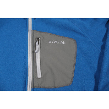Columbia Jacket Mens XL Blue Full Zip Fleece Outdoor Layer Pocket Lightweight