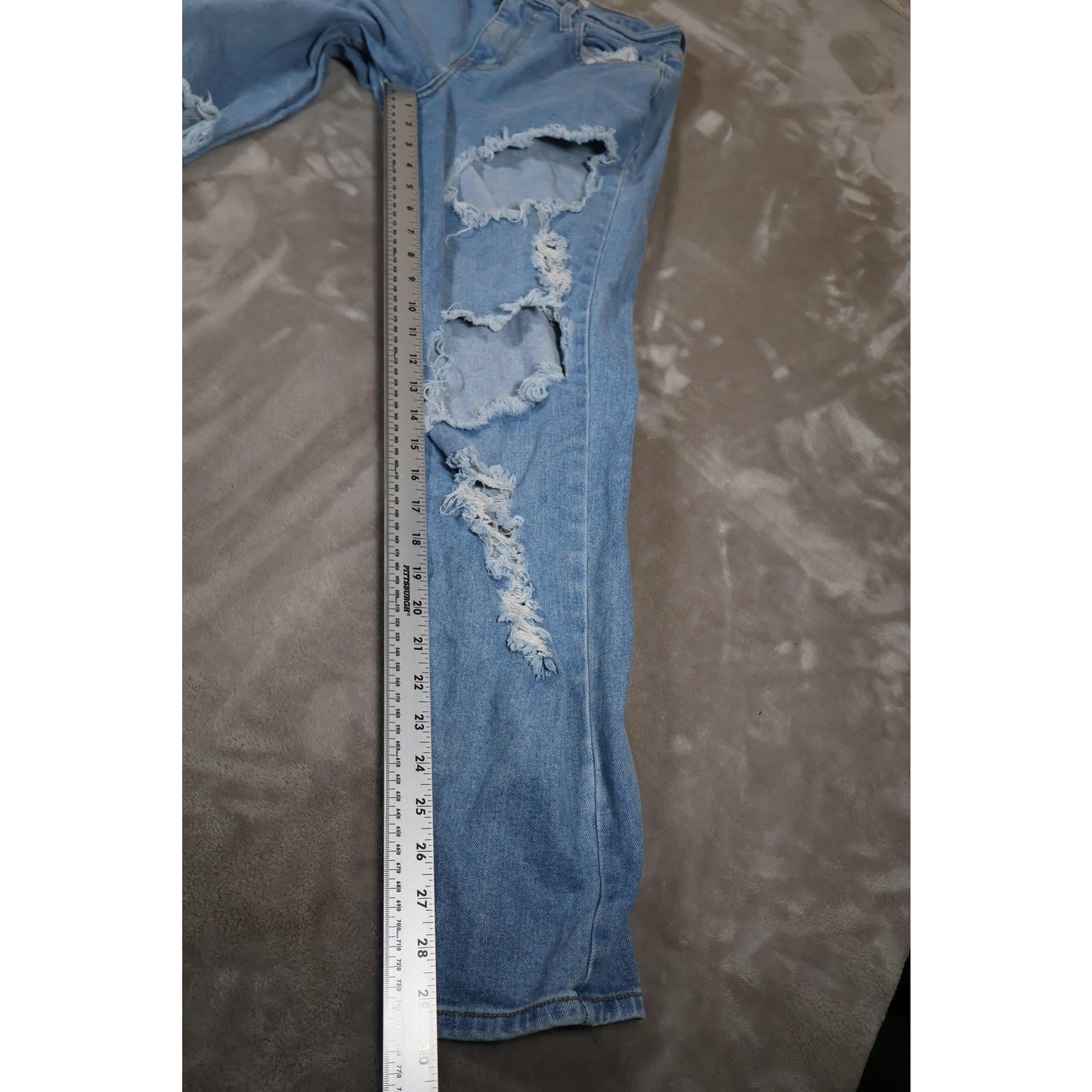 Vibrant Miu Jeans Womens 3 W25 Distressed Ripped High Rise Made in USA Denim