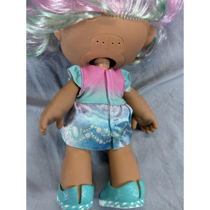 Mermaid Theme Fashion Doll Pastel Pink Hair Glitter Eyes Octopus Bow Shoes Cute