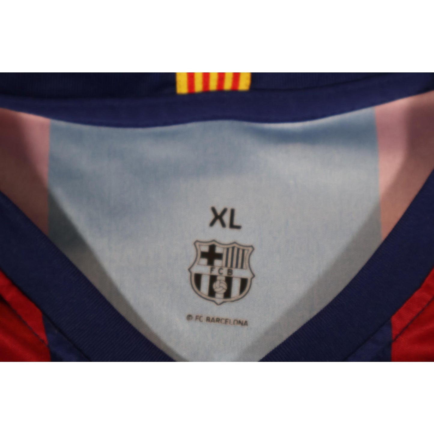 FC Barcelona Shirt Mens XL Blue Red La Liga Soccer Gavi 6 Spotify UNHCR Jersey