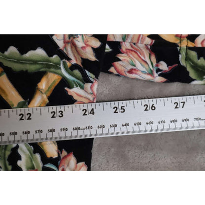 Cooke Street Shirt Mens Large Black Floral Bamboo Hawaiian Polo Short Sleeve