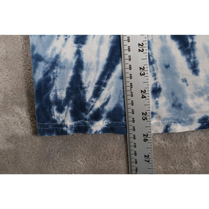 Santa Cruz Shirt Mens Small Blue White Tie Dye Skateboard Tee Graphic Wave Logo