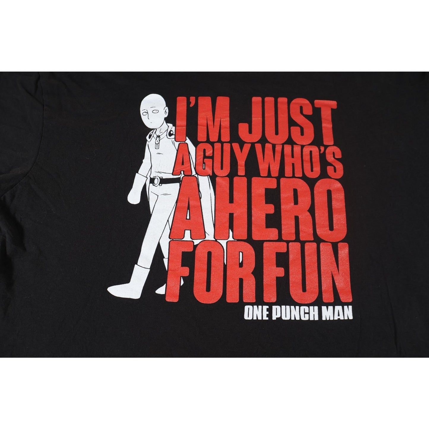 One Punch Man Shirt Mens 2XL Black Anime Graphic Hero Saitama Tee Cartoon Fun