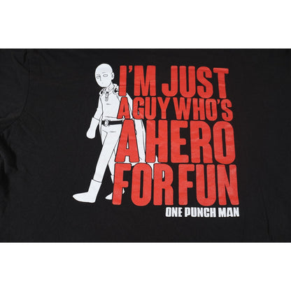 One Punch Man Shirt Mens 2XL Black Anime Graphic Hero Saitama Tee Cartoon Fun
