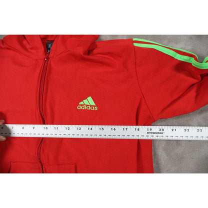 Adidas Tracksuit Boys Red Green Stripe Hoodie Joggers Athletic Set 2 Piece