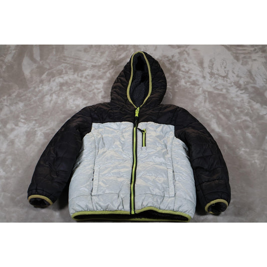 Eddie Bauer Jacket Boys Medium Hooded Full Zip Sherpa Lined Winter Coat