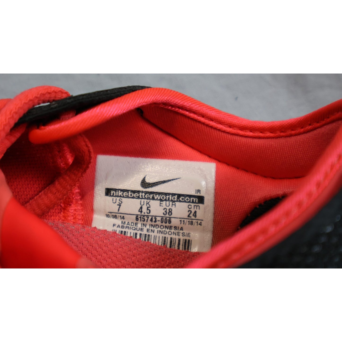 Nike Running Shoes Womens Size 7 Black Red White Lunarlon Training Lightweight